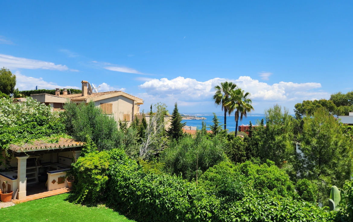 luxury villa terrace with swimming pool and private garden in Palma, Mallorca