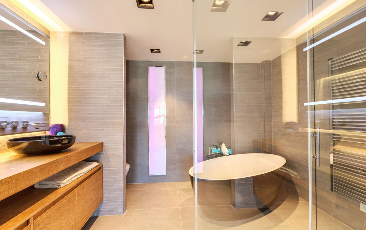 luxury villa terrace with swimming pool and private garden in Palma, Mallorca