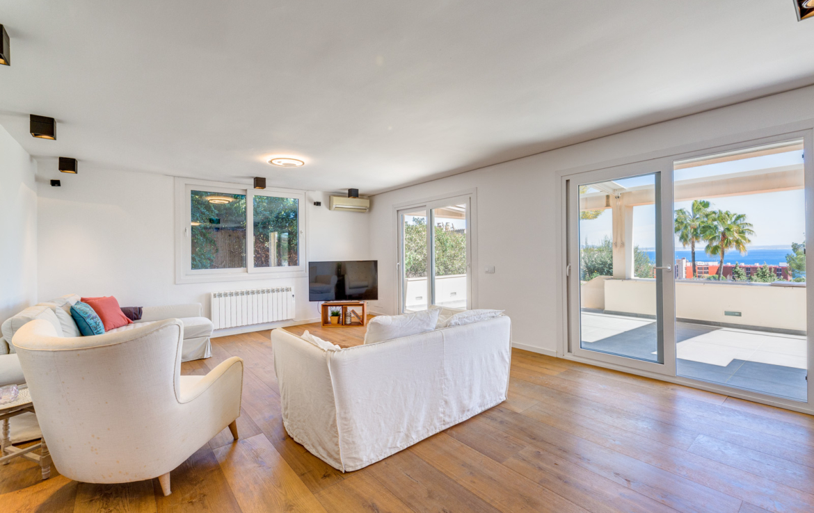 luxury villa terrace with swimming pool and private garden in Palma, Mallorca