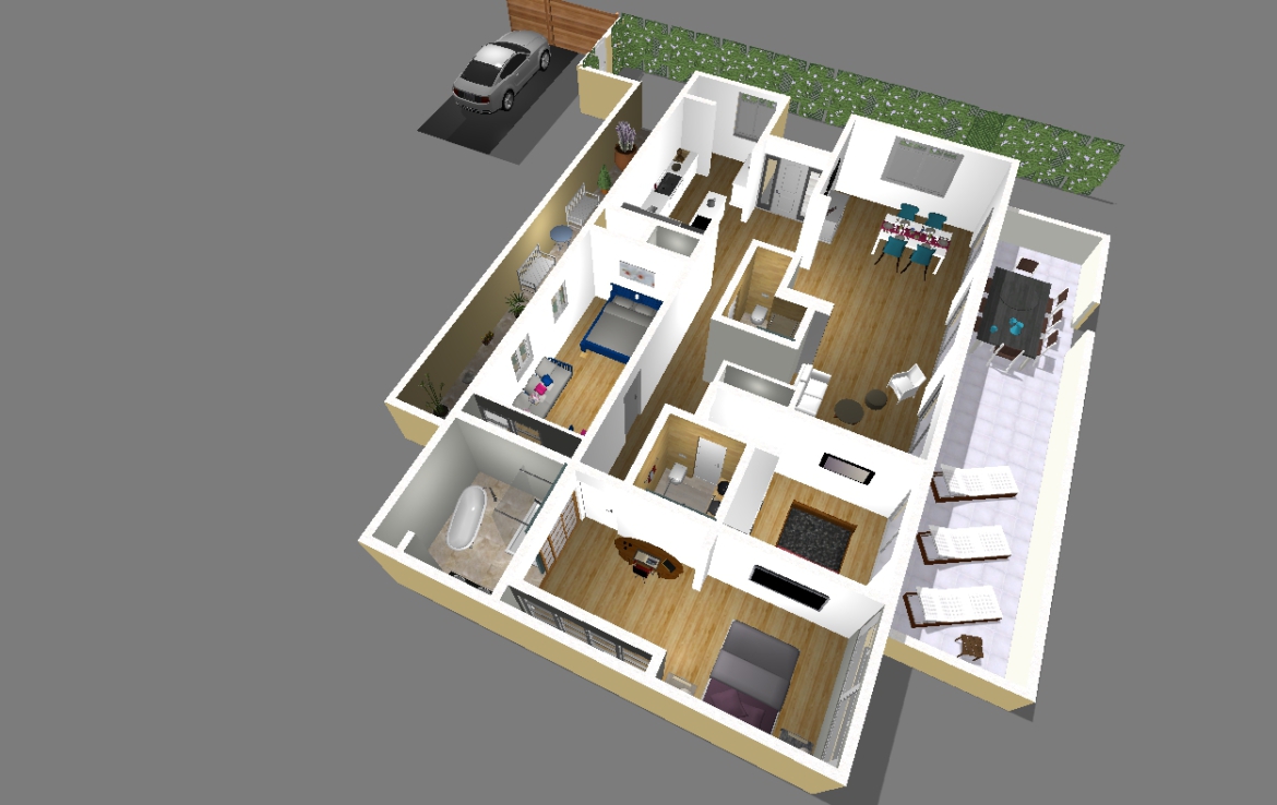 luxury villa terrace with swimming pool and private garden in Palma, Mallorca